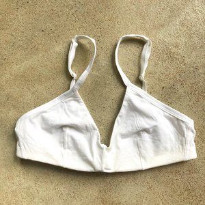 The Cotton Bralette. White - Everlane